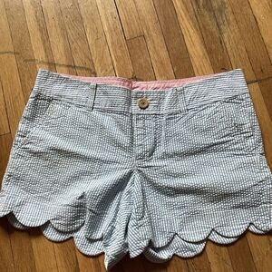 Lily Pulitzer Ladies Size 6 Blue Striped Seersucker Shorts,Buttercup Short,MINT
